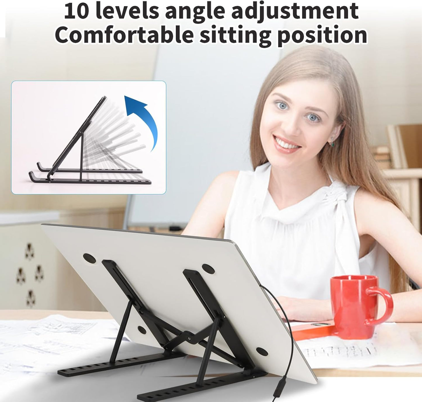 A3 Light Pad for Diamond Painting - Tracing Light Box with Stand, Stepless Dimmable 3 Levels Brightness Light Board, Ultra-Thin LED Light Pad for Weeding Vinyl, Drawing, Diamond Painting, Sketching