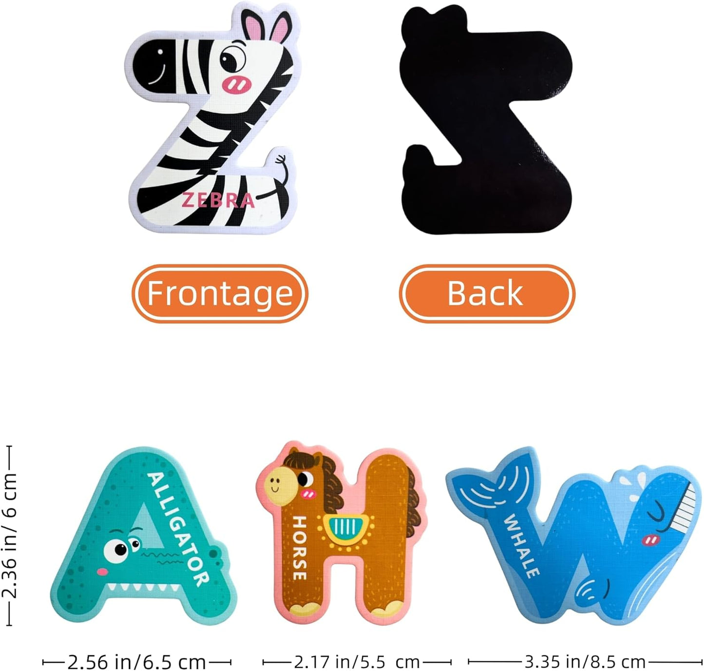 EHR Magnetic Letters, Colorful ABC Animal Alphabet Fridge Magnets, Suitable for Toddlers Aged 3 4 5 (Uppercase Letter)