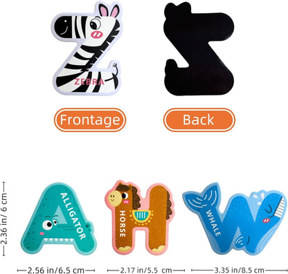 EHR Magnetic Letters, Colorful ABC Animal Alphabet Fridge Magnets, Suitable for Toddlers Aged 3 4 5 (Uppercase Letter)
