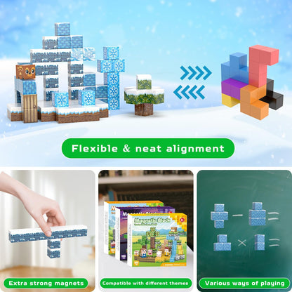 100PCS Magnetic Blocks, Magnet Tiles Toys for Kids, Magnetic Building Blocks Cubes, STEM Montessori Stacking Magnets for Kids, Birthday Gifts for Boys and Girls Age 3+ Years Old