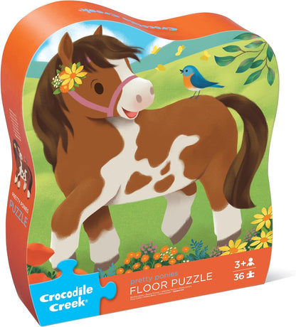 Crocodile Creek 36-Piece Jigsaw Floor Puzzle - Shark Reef - for Kids Ages 3-5 - Heavy-Duty Shaped Box for Storage - 24" W x 18" H Finished