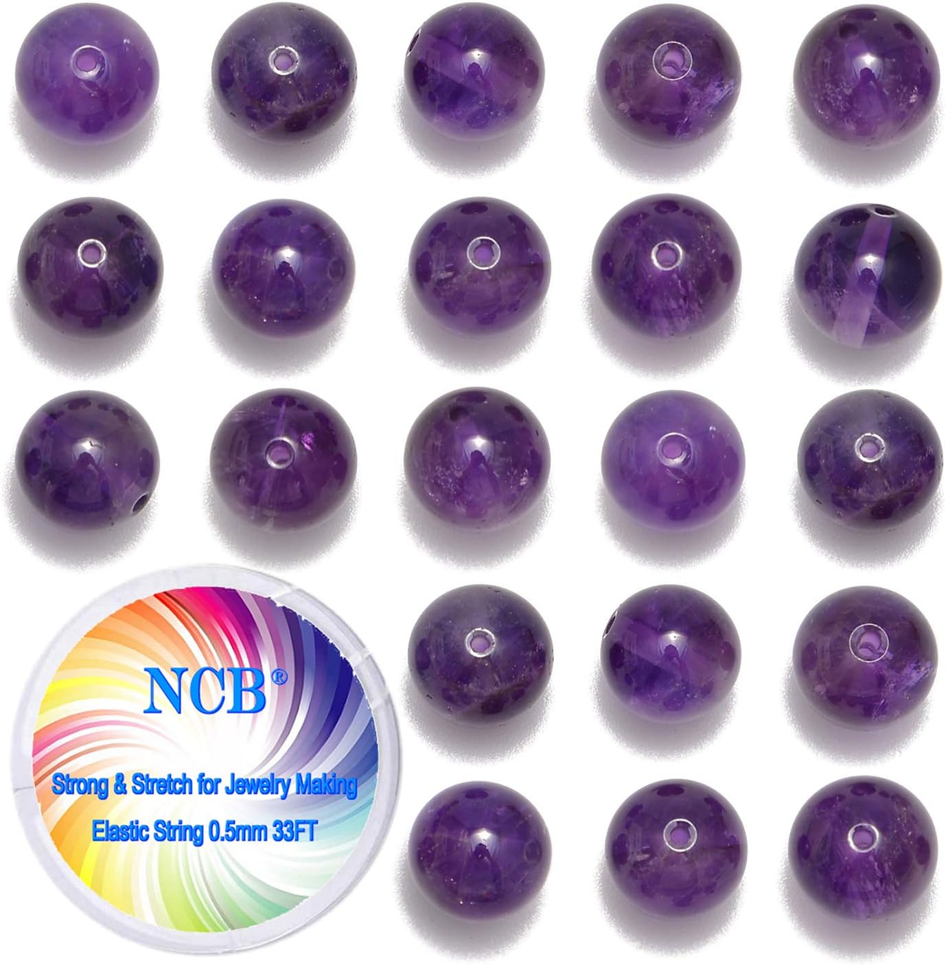 NCB 100pcs Original Natural Stone Beads Gemstone Round Loose Beads 6mm 8mm 10mm (Blue Aventurine, 6mm 100Beads) - Colors B