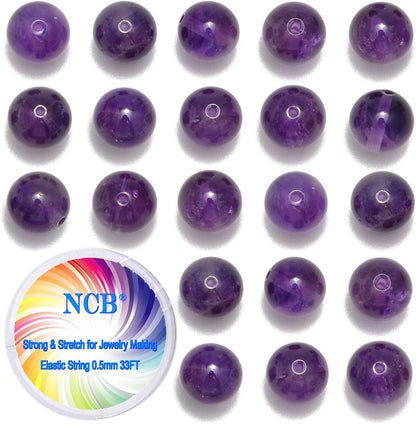 NCB 100pcs Original Natural Stone Beads Gemstone Round Loose Beads 6mm 8mm 10mm (Blue Aventurine, 6mm 100Beads) - Colors B