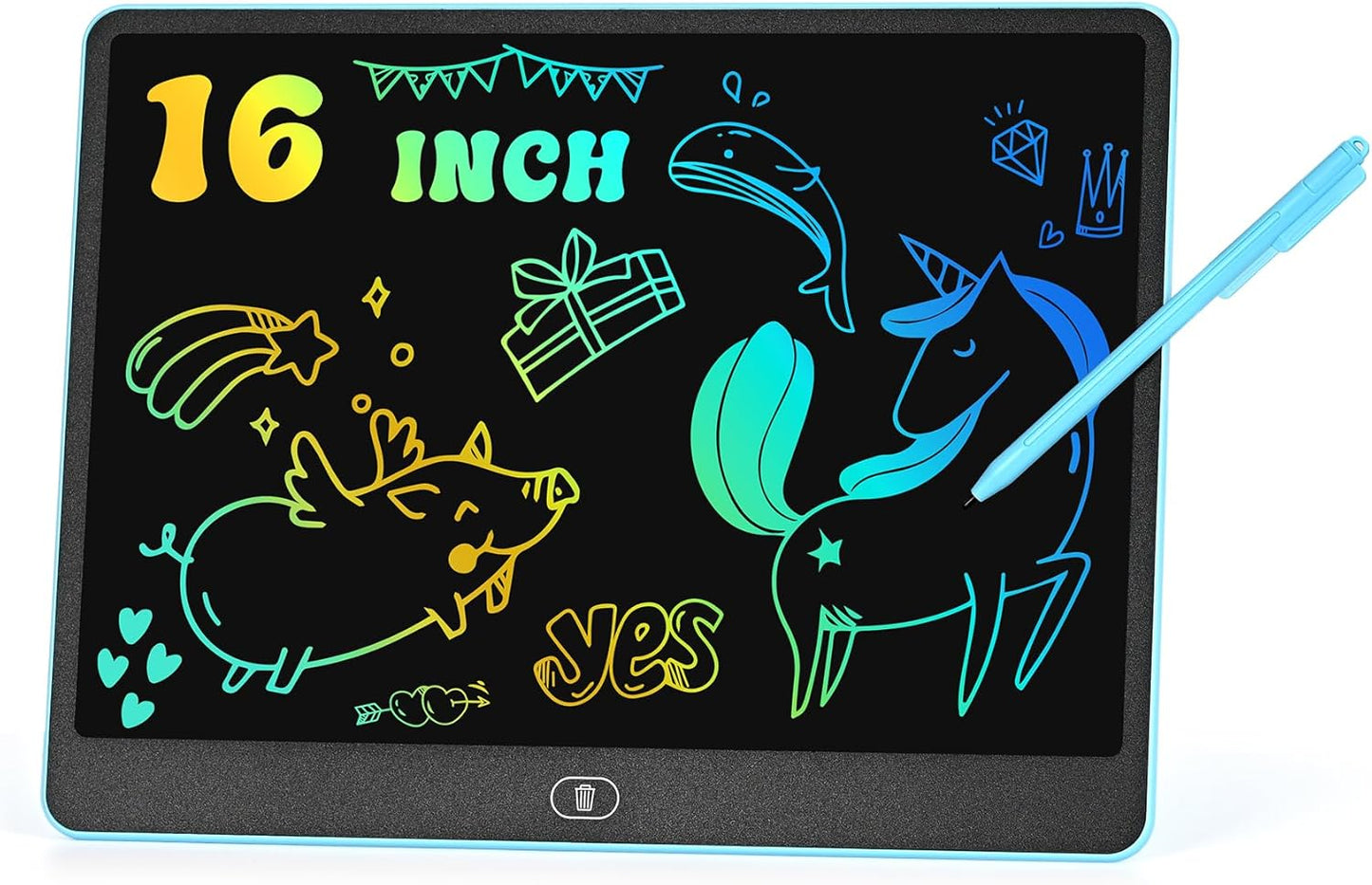 LCD Writing Tablet for Kids, 15 Inch Colorful Electronic Doodle Board for Kids Age 3+ Toys Christmas Birthday Erasable Drawing Tablet Toddler Learning Toys
