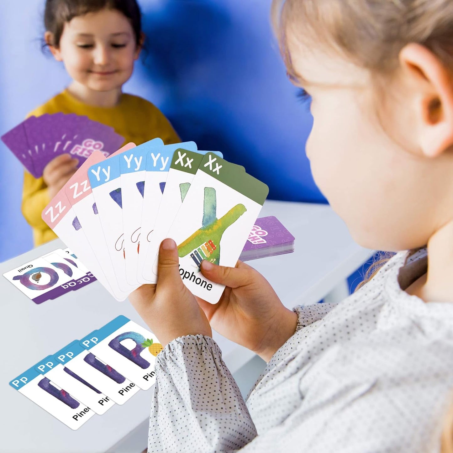 BenBen Go Fish Card Game for Kids, 104 Cards, Ocean Theme Memory Matching Game, Sea Animals Learning Playing Cards, Picture Cards with Real Photos, Fun Facts, 2-8 Players