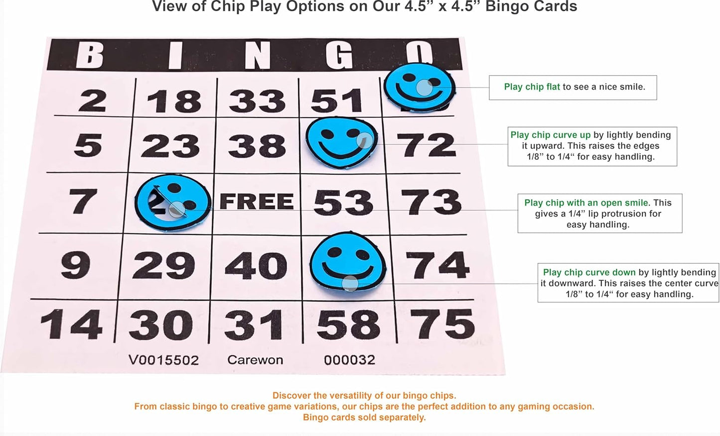2500 Bingo Chips, Blue (1 of 3 Colors), 3/4", Counting Chips, Math Counter, Reusable or Disposable