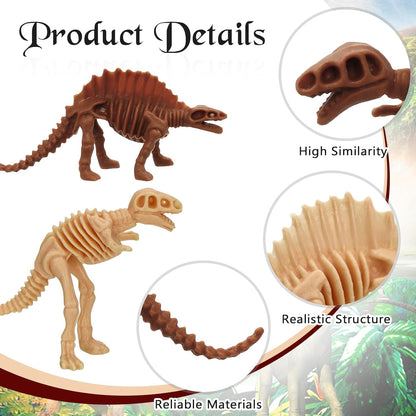 30 PCS Dinosaur Fossil Skeletons, Assorted Dinosaur Skeleton Toys Figures for Science Play Dino Sand Dig Party Favor Decorations (Dino skeletonD)
