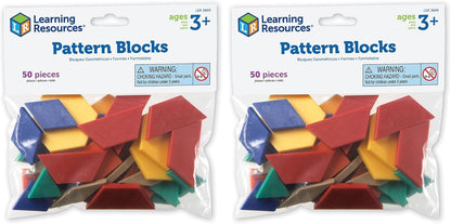 Learning Resources Pattern Blocks Smart Pack, Developmental Toy, Shapes, Patterns, 50 Pieces