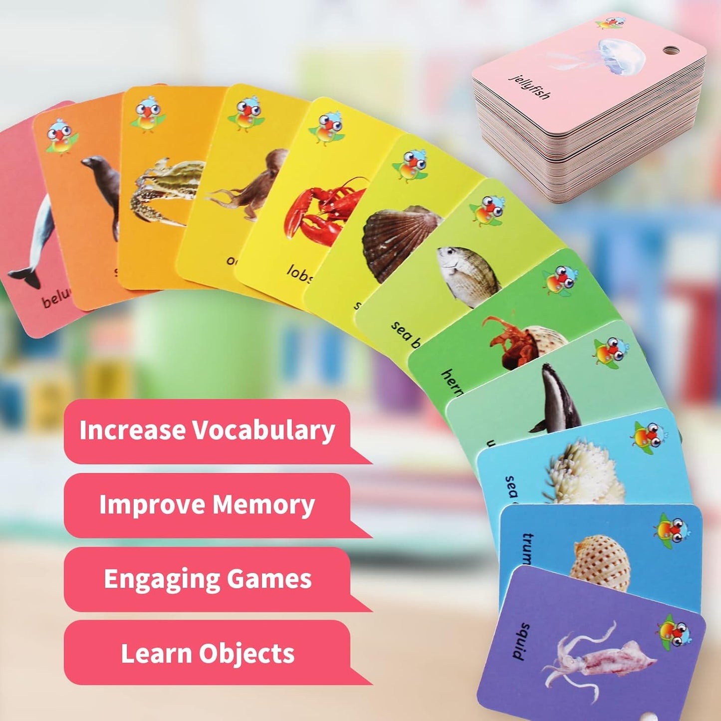 Toddler Number Flash Cards,No.123 Sight Words with Pictures Preschool Kids Flash Cards 28 Pcs with Ring(Number)