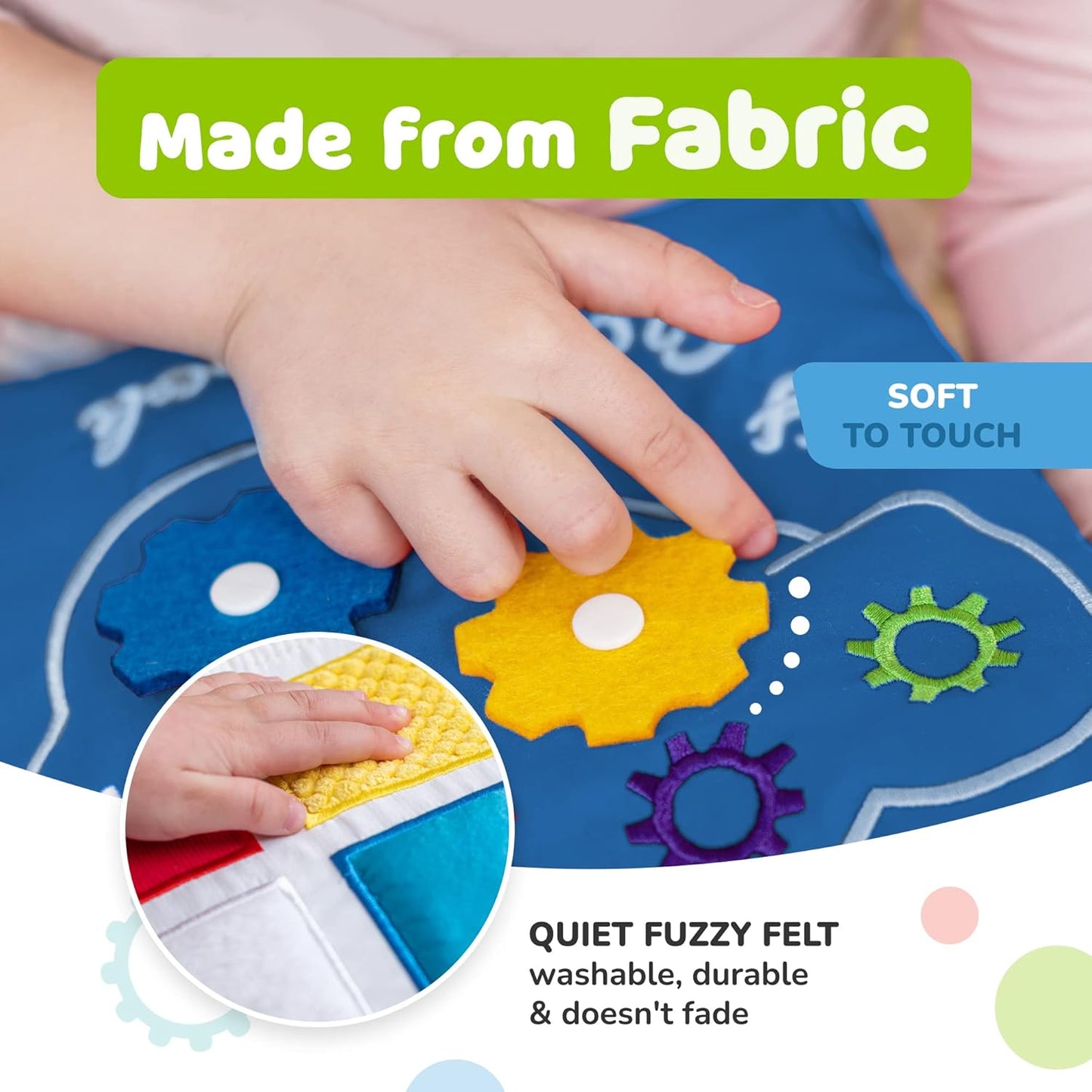 deMoca Travel Toys for Toddlers, Quiet Book for Toddlers 1-3, Baby Travel Toys for Airplane Car Rides, Montessori Busy Book for 1 Year Old with All Parts Attached, Felt Activity Pad, No Noise Gift