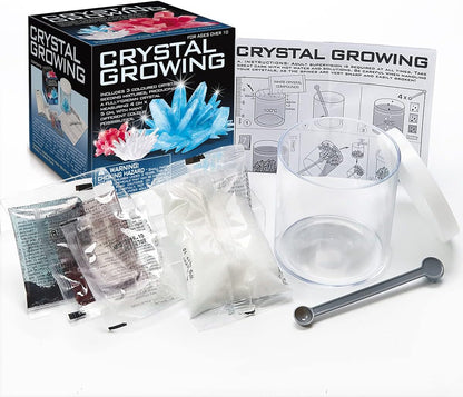 4M Crystal Growing Science Kit - 3 Colored Crystals - Easy DIY STEM Toys Lab Experiment Specimens, A Great Educational Gift for Kids & Teens, Boys & Girls Ages 10+