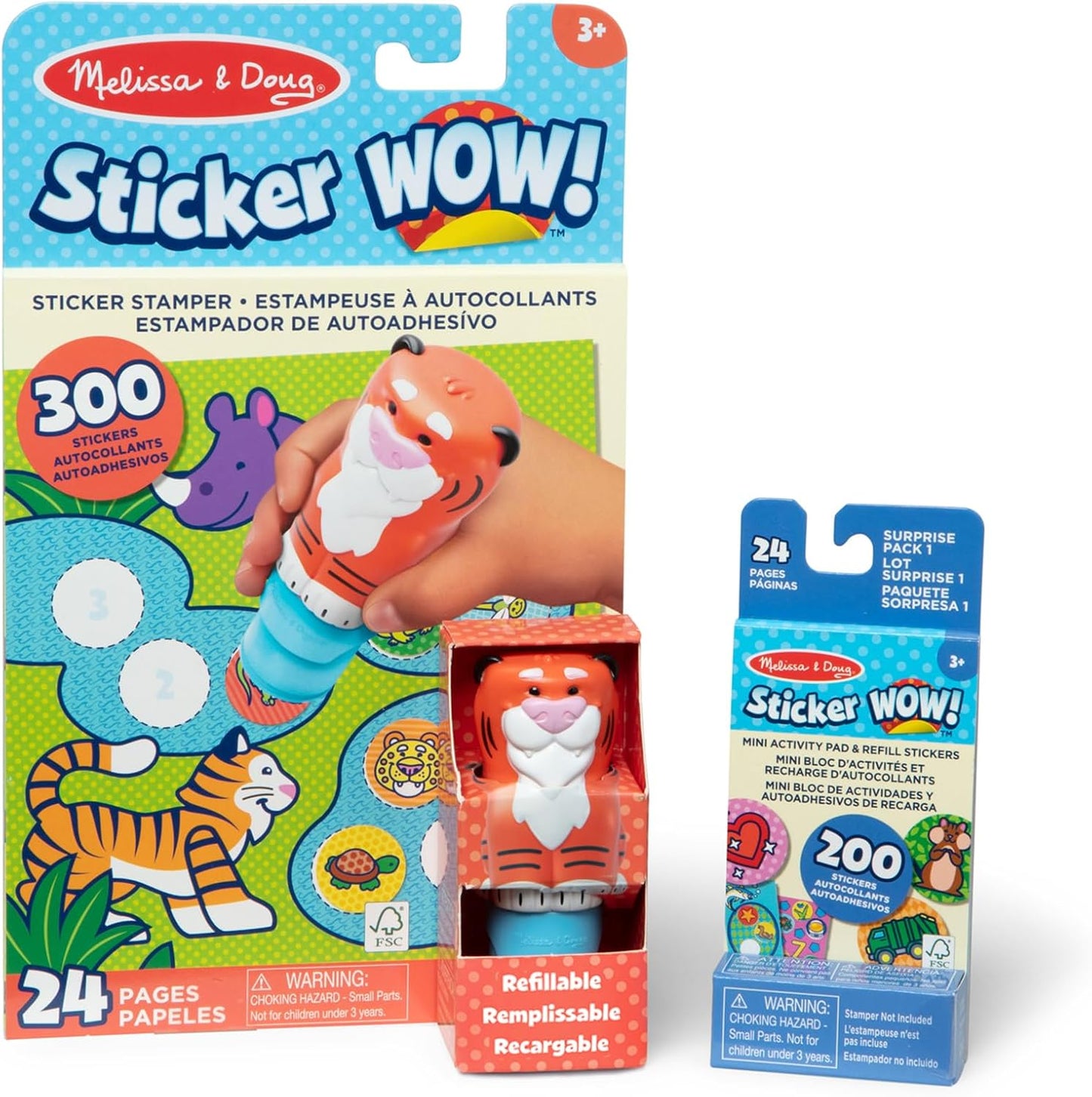Melissa & Doug Sticker Wow!™ 24-Page Activity Pad and Sticker Stamper, 300 Stickers, Arts and Crafts Fidget Toy Collectible Character – Sea Turtle - for Kids Ages 3+ - FSC Certified