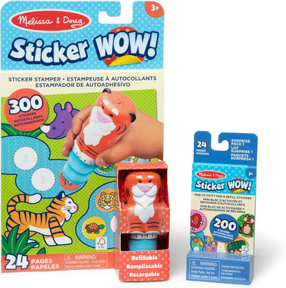 Melissa & Doug Sticker Wow!™ 24-Page Activity Pad and Sticker Stamper, 300 Stickers, Arts and Crafts Fidget Toy Collectible Character – Sea Turtle - for Kids Ages 3+ - FSC Certified
