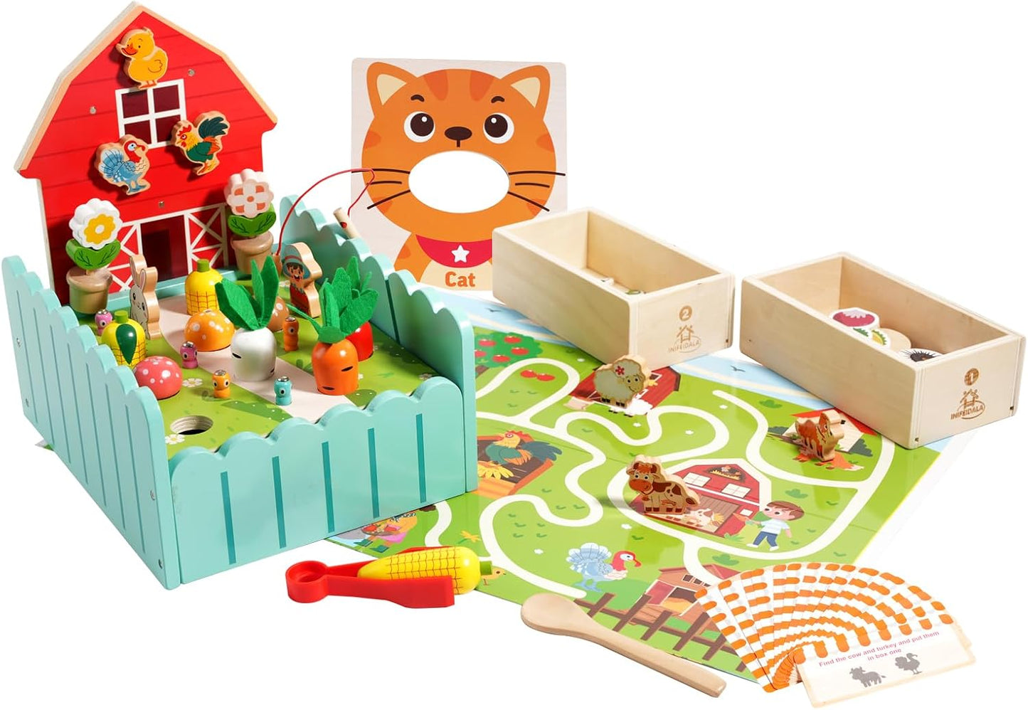 INIFEIDALA Toddlers Montessori Wooden Educational Toys for 2 3 4 Year Old | Birthday Gifts for Boys & Girls,Preschool Learning Toys for Speech Therapy & Fine Motor Skills Development