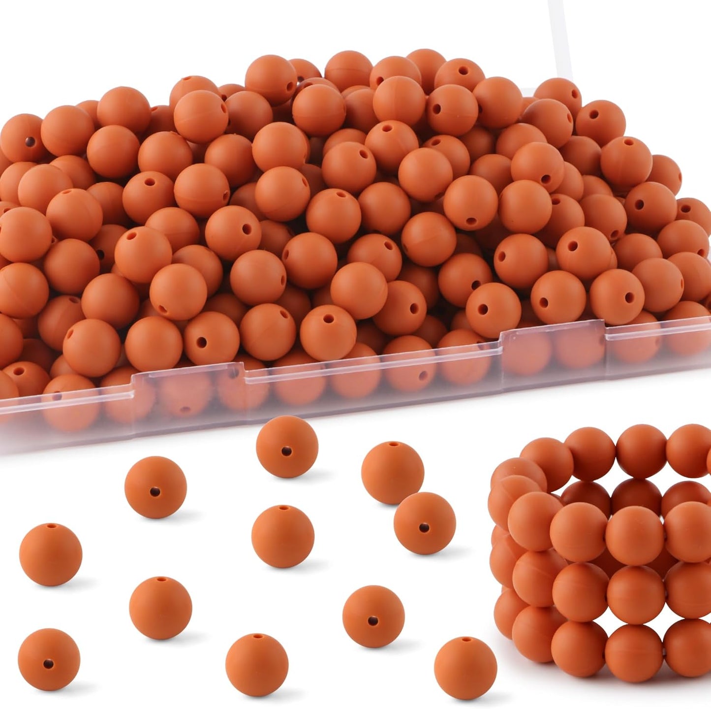 65Pcs 19mm Silicone Beads for Keychain Making Bracelet Necklace, Bulk Round Silicone Beads for Pens（Christmas Green） - Colors B