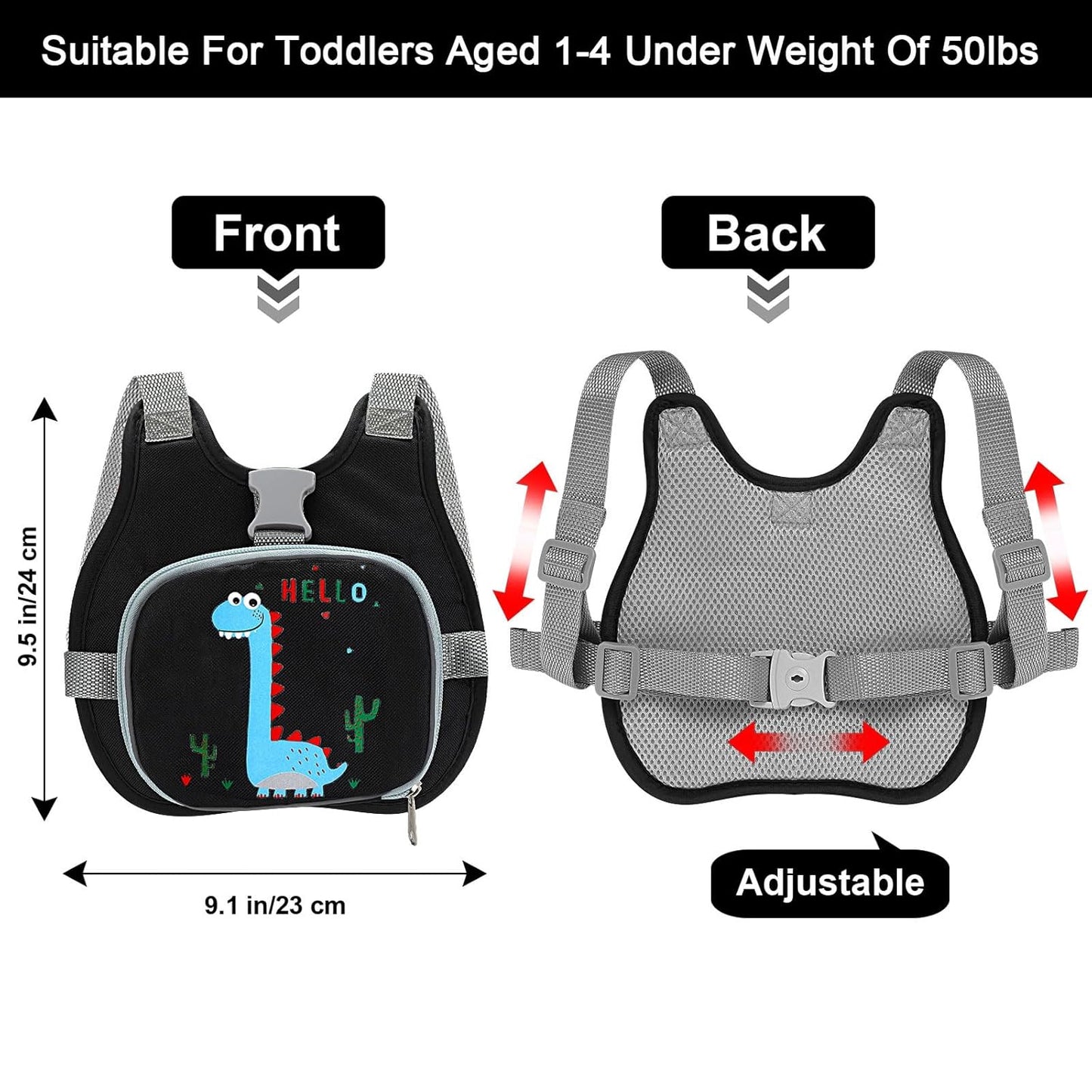 Accmor Toddler Harness Leash + Reflective Anti Lost Wrist Link, Cute Car Kids Back Pack with Hand Strap Collapsible Child Walking Restraint Belt Tether Hold Baby Boys Close for Outdoor Travel