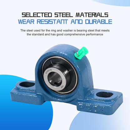 UCP202-10 Pillow Block Bearing,5/8" Bore Mounted Pillow Bearing Cast Iron Base -Self Aligning Chrome Bearing,2 Pcs