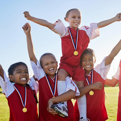 Caydo Gold Medals for Kids, Plastic Medals for Awards Winner Award Medals for Children's Game Prizes, School Sports Games, Competitions, Family Gatherings(24PCS/100PCS)