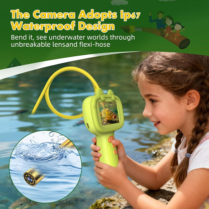 Daxiongmao Borescope Camera with Light for Kids | STEM Science Educational Toy for 3 4 5 6 7 8 Years Old Boys & Girls | Birthday Gift for Outdoor Adventures & Nature Discovery（Blue）