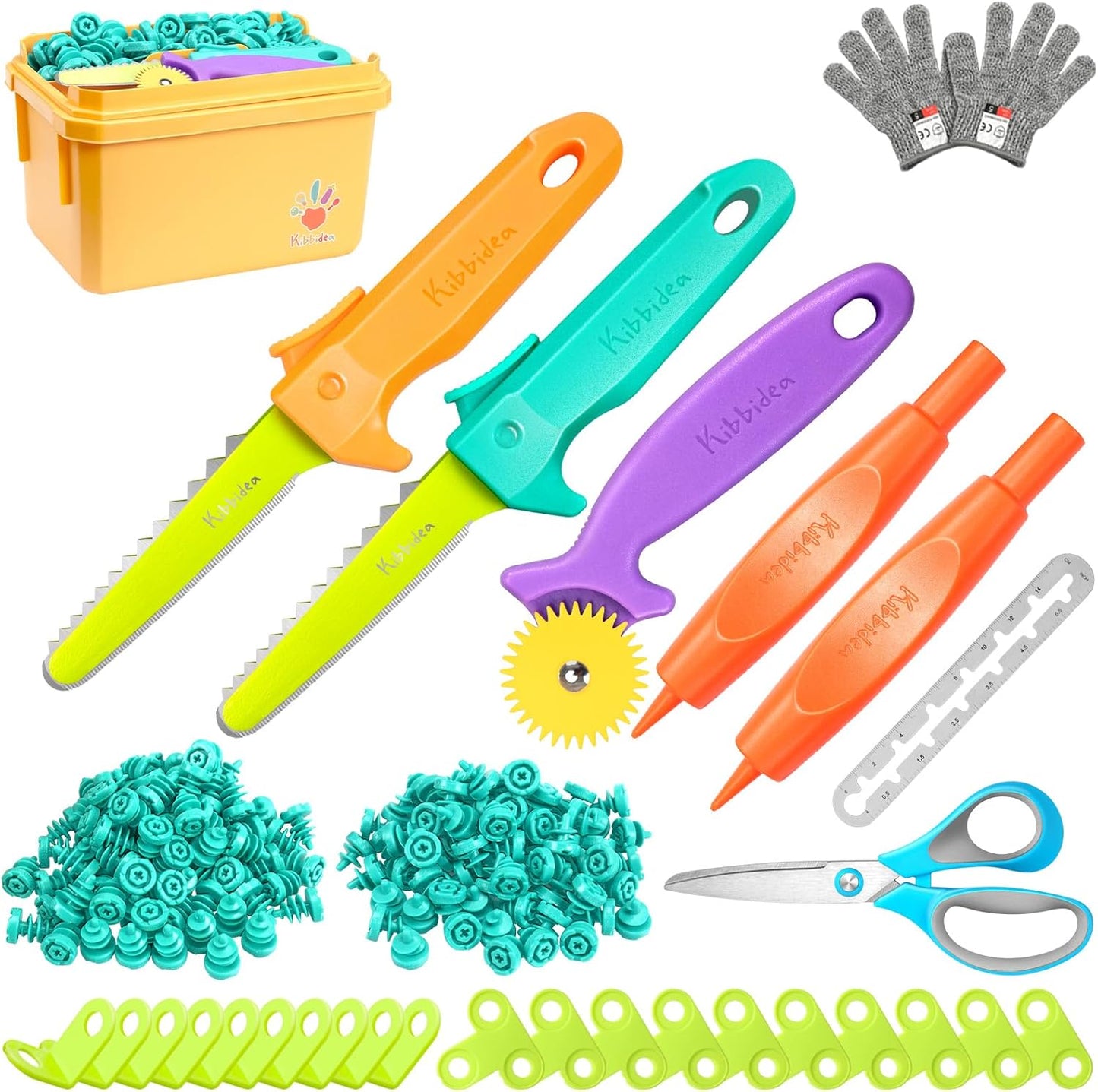 Kibbidea Cardboard Cutter for Kids with Screws &Tool Box, 170PCS Cardboard Construction Tool Kit, STEM Resuable Building Toys for Boys and Girls, Engineering & Creativity（Aged 5+）