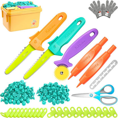 Kibbidea Cardboard Cutter for Kids with Screws &Tool Box, 170PCS Cardboard Construction Tool Kit, STEM Resuable Building Toys for Boys and Girls, Engineering & Creativity（Aged 5+）