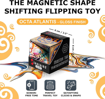 Shashibo Octa Shape Shifting Box - STEM Fidget Toy with Ultra Strong Magnets, Perfect Sensory Gift for Kids, Teens, and Adults – Pairs w/All Shashibo Cubes (Infinity)