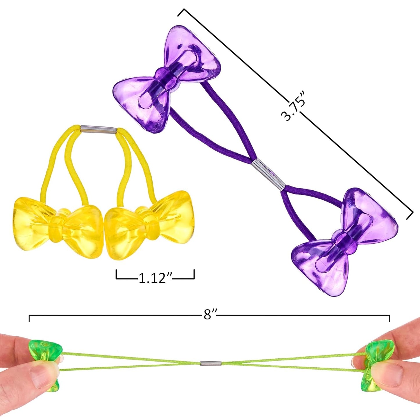 20pc Ponytailers Balls Elastics 18mm Round Opaque Multicolored Twin Beads Bauble Holders Toddler Kids Braiding Styling