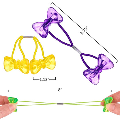 20pc Ponytailers Balls Elastics 18mm Round Opaque Multicolored Twin Beads Bauble Holders Toddler Kids Braiding Styling