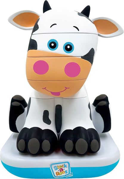 Stack-a-Roos Baby Giraffe by Salus Brands - Animal Stacking Toy, Educational Early Learning Toy for Infants Babies Toddlers, Age 12+ Months - Great Baby Gifts, STEM