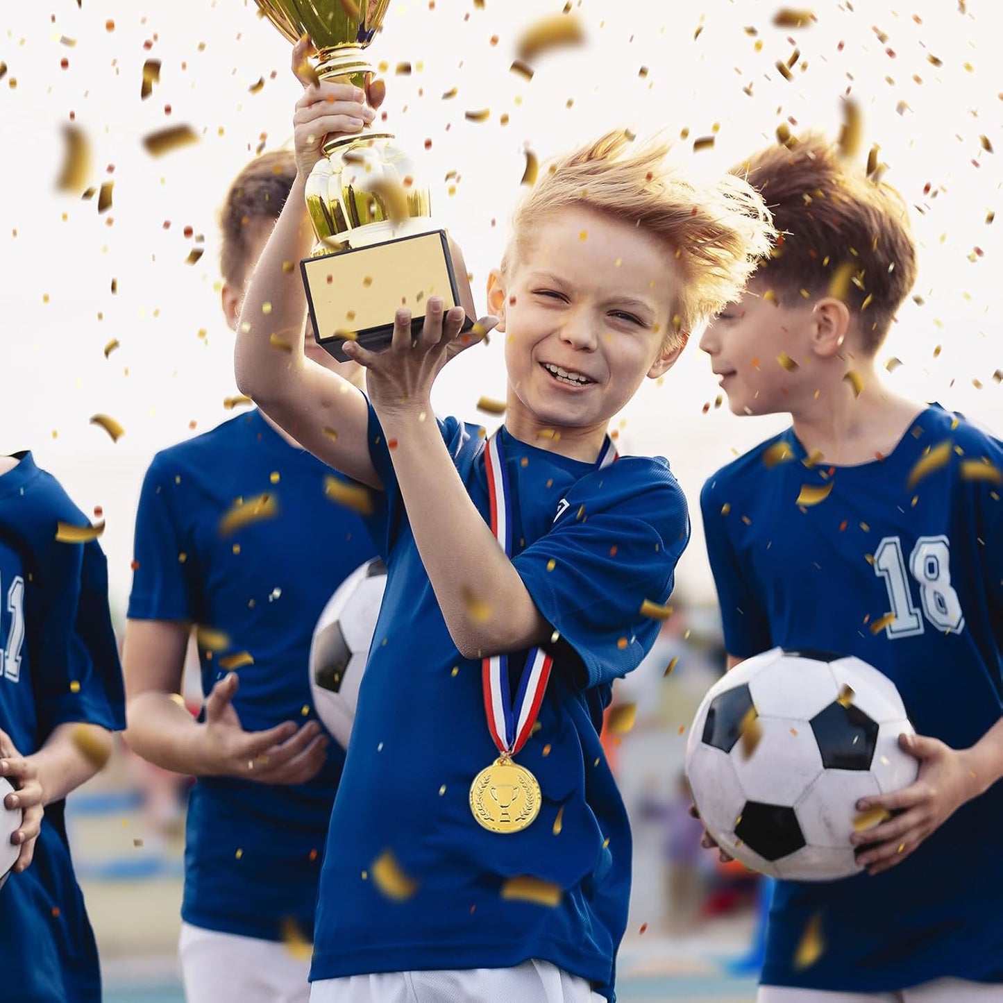 Caydo Gold Medals for Kids, Plastic Medals for Awards Winner Award Medals for Children's Game Prizes, School Sports Games, Competitions, Family Gatherings(24PCS/100PCS)