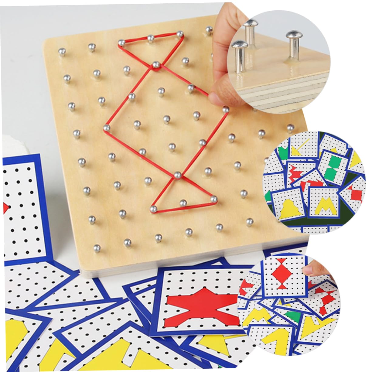 1Set Geoboard for Educational Pegboard for Primary Mathematics Shapes Creative Play for Classroom Home Learning Enhances Confidence Creativity