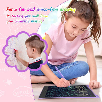 TECJOE 10 Inch 2 Pack LCD Writing Tablet, Colorful Doodle Board Drawing Tablet for Kids, No Mess Toddler Travel Learning Toys, Christmas Birthday Gifts for 3 4 5 6 7 8 Year Old Boys Girls Preschooler