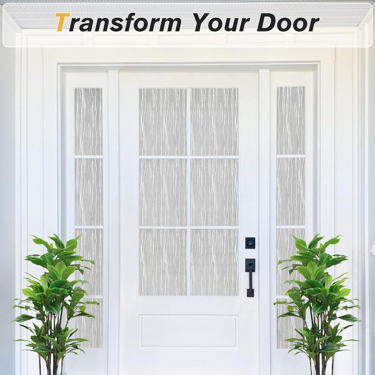 Haton Window Privacy Film, Frosted Glass Static Cling Sun Heat Blocking Window Clings, Frosting Opaque Coverings Stickers Tint for Home Office Door, Non Adhesive, White 17.5" x 78.7"
