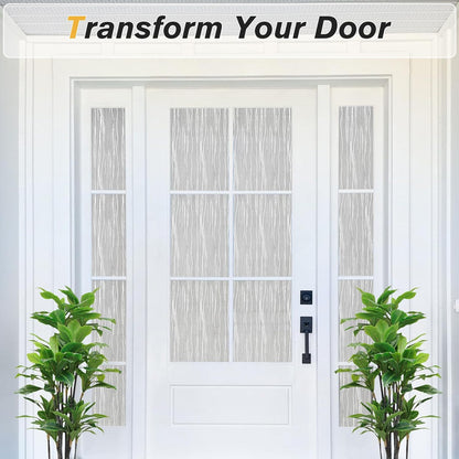 Haton Window Privacy Film, Frosted Glass Static Cling Sun Heat Blocking Window Clings, Frosting Opaque Coverings Stickers Tint for Home Office Door, Non Adhesive, White 17.5" x 78.7"
