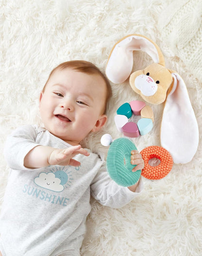 Hape Bunny Stacker|Wooden Stacking Rings|Wobble Learning Tower Developmental Toy, for Babies 10 Months+