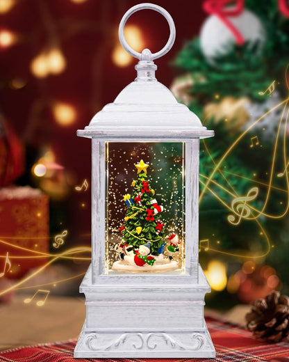 Extra Large Christmas Snow Globes Christmas Lantern, 12.99" Musical Snow Globe with 8 Songs, Santa Snowglobe for Kids Adults, 6H Timer Dual Power, Lighted Christmas Decorations Indoor Gifts