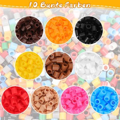 Homgaty 10MM Fuse Beads Kit,1000 PCS XL Iron Melting Beads for Christmas Patterns and Ironing Paper, DIY Art Craft Iron Bead,Crafts Set for Adult