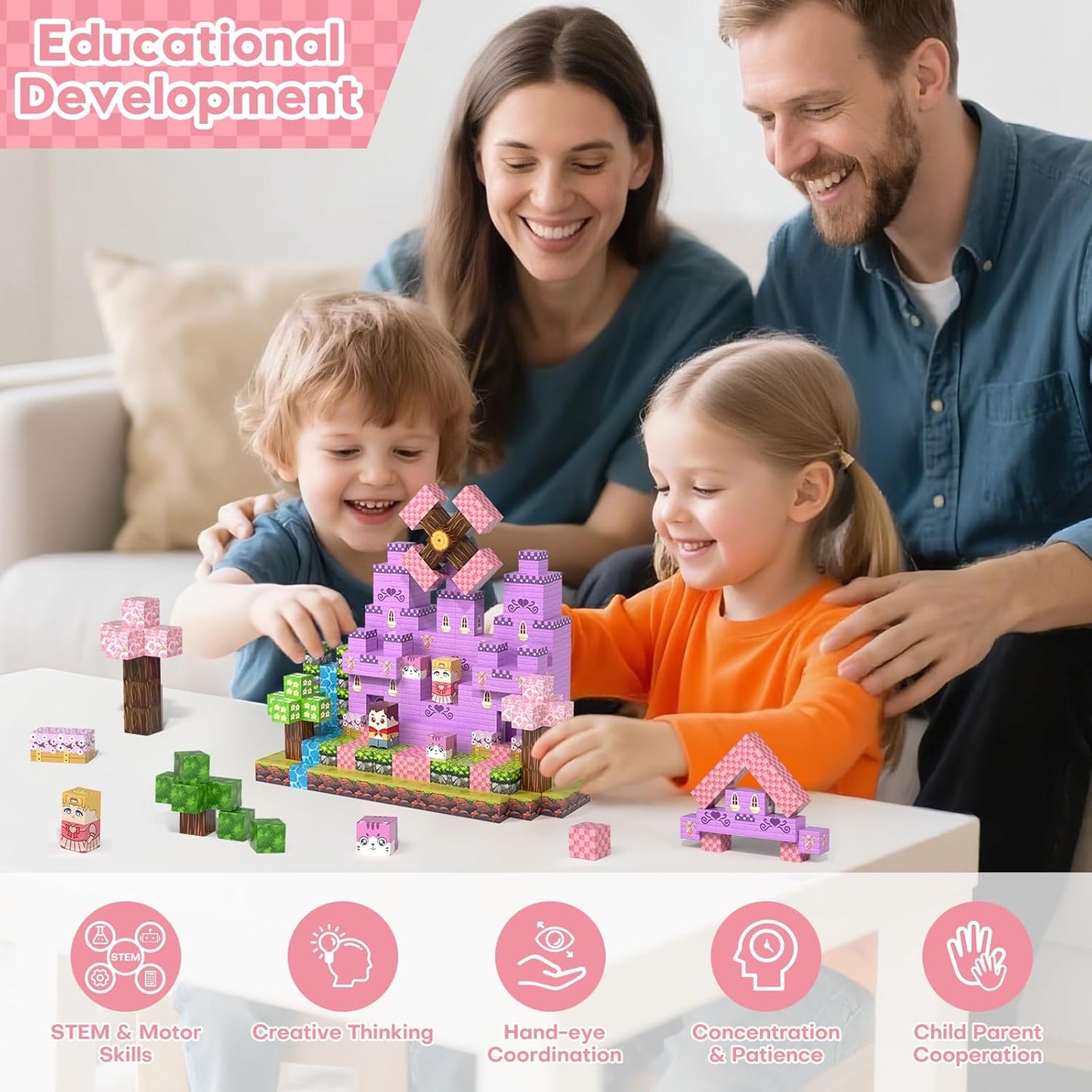 Magnetic Blocks, Magnetic Building Blocks Gryxpox, Magnet Tiles with Adventure World Blocks Toy, Magnetic Blocks For Kids Ages 4-8, STEM Sensory Toys for Ages 3+ Toddlers Kids Girl Boys Birthday Gifts