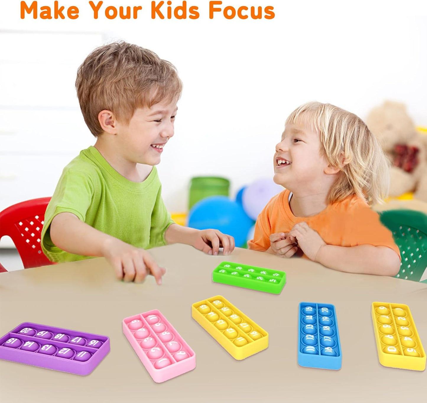 Ten Frame Popper, Math Fidget Sensory Toys, Ten-Frame Counting Toy, Educational Toy for Kids, Classroom Group Learning Activities for Toddler(Pack of 10)
