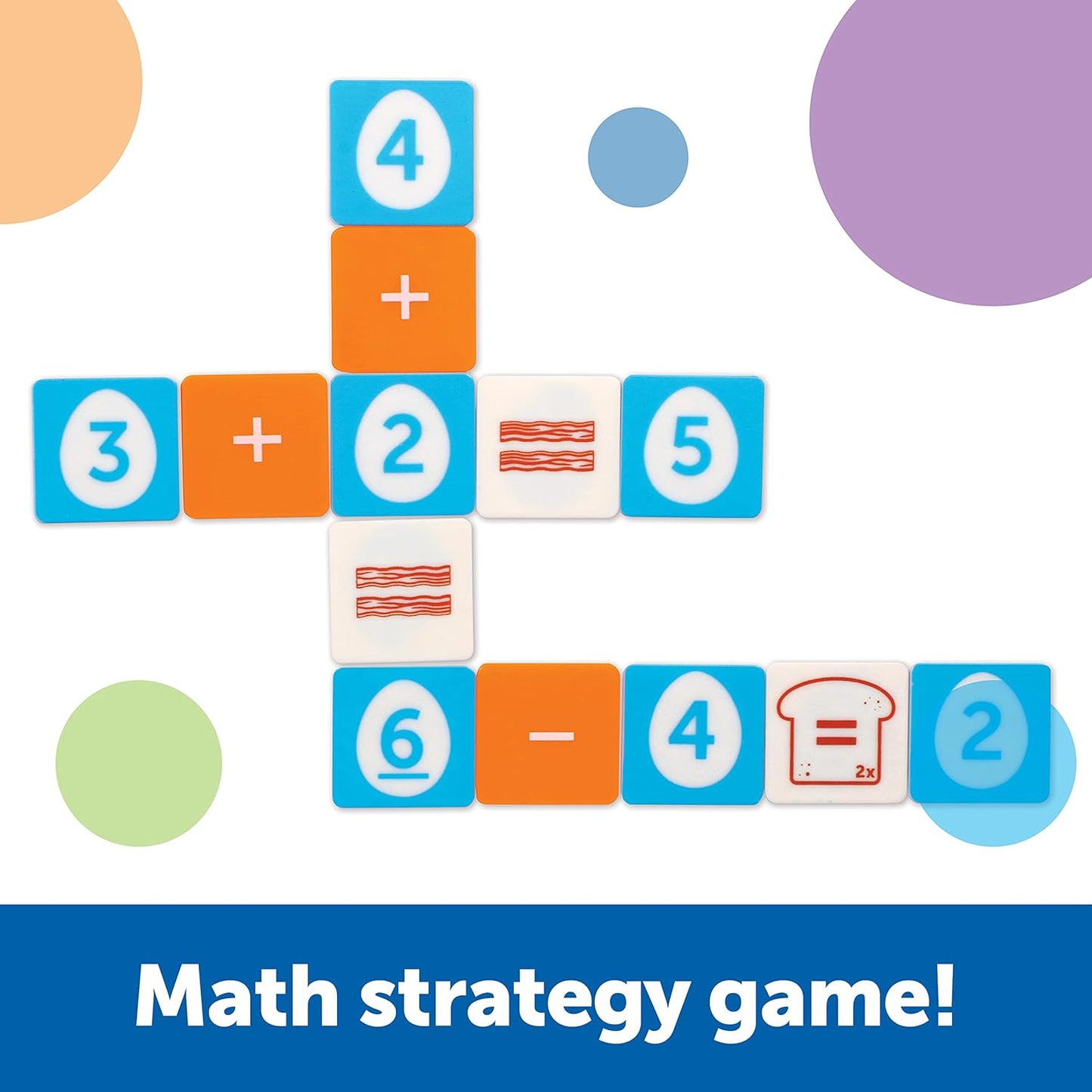 Learning Resources Math Scramble Game - 87 pieces, Ages 5+, Math Manipulatives for Kids, Addition and Subtraction, STEM