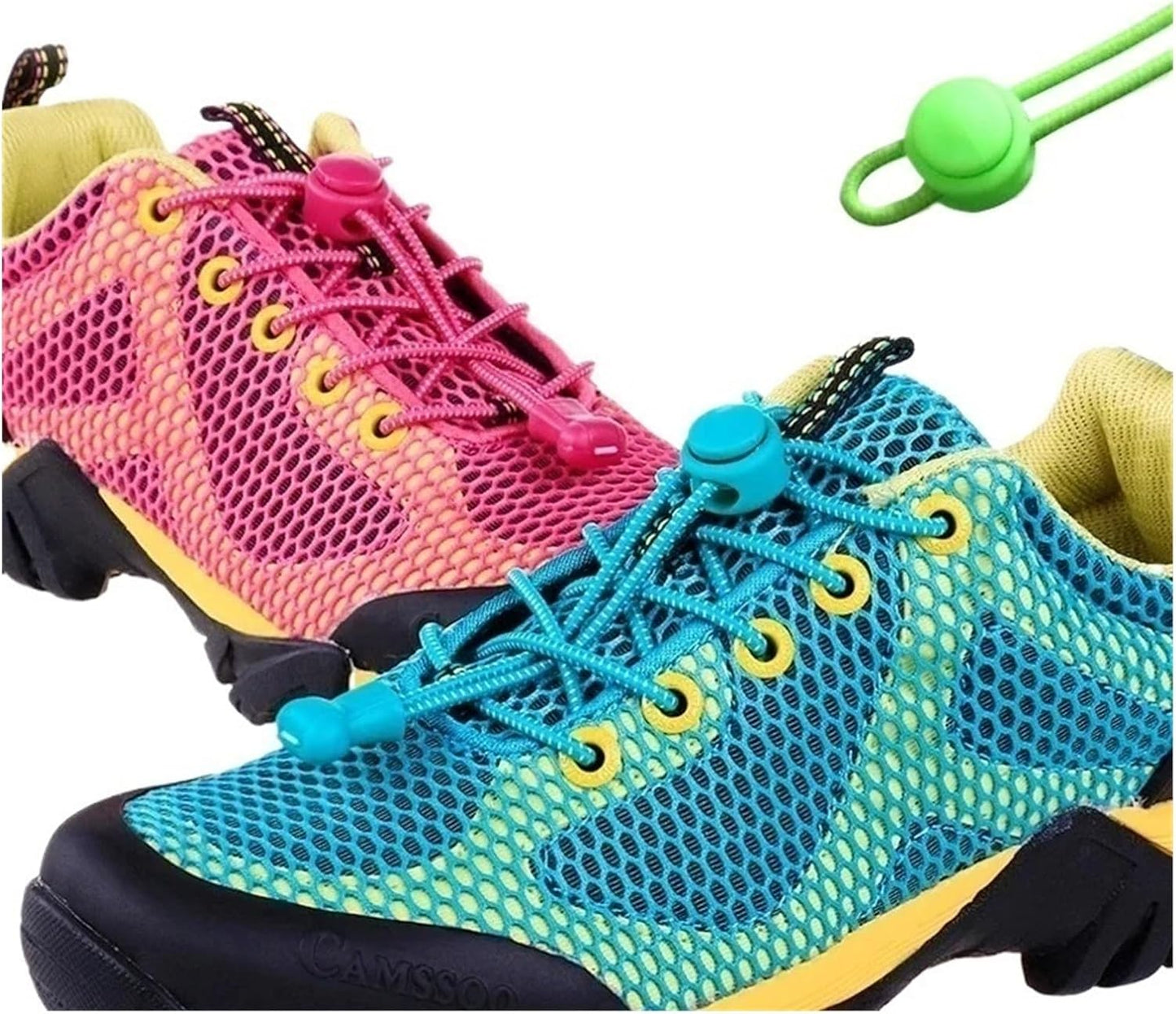 Elastic Shoelaces Round Locking No Tie Shoe Laces Kids Adult Lazy Rubber Sneakers Shoelace