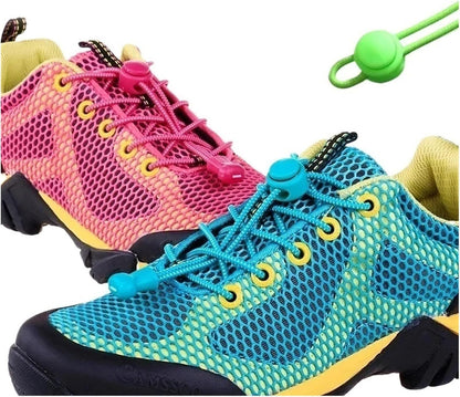 Elastic Shoelaces Round Locking No Tie Shoe Laces Kids Adult Lazy Rubber Sneakers Shoelace