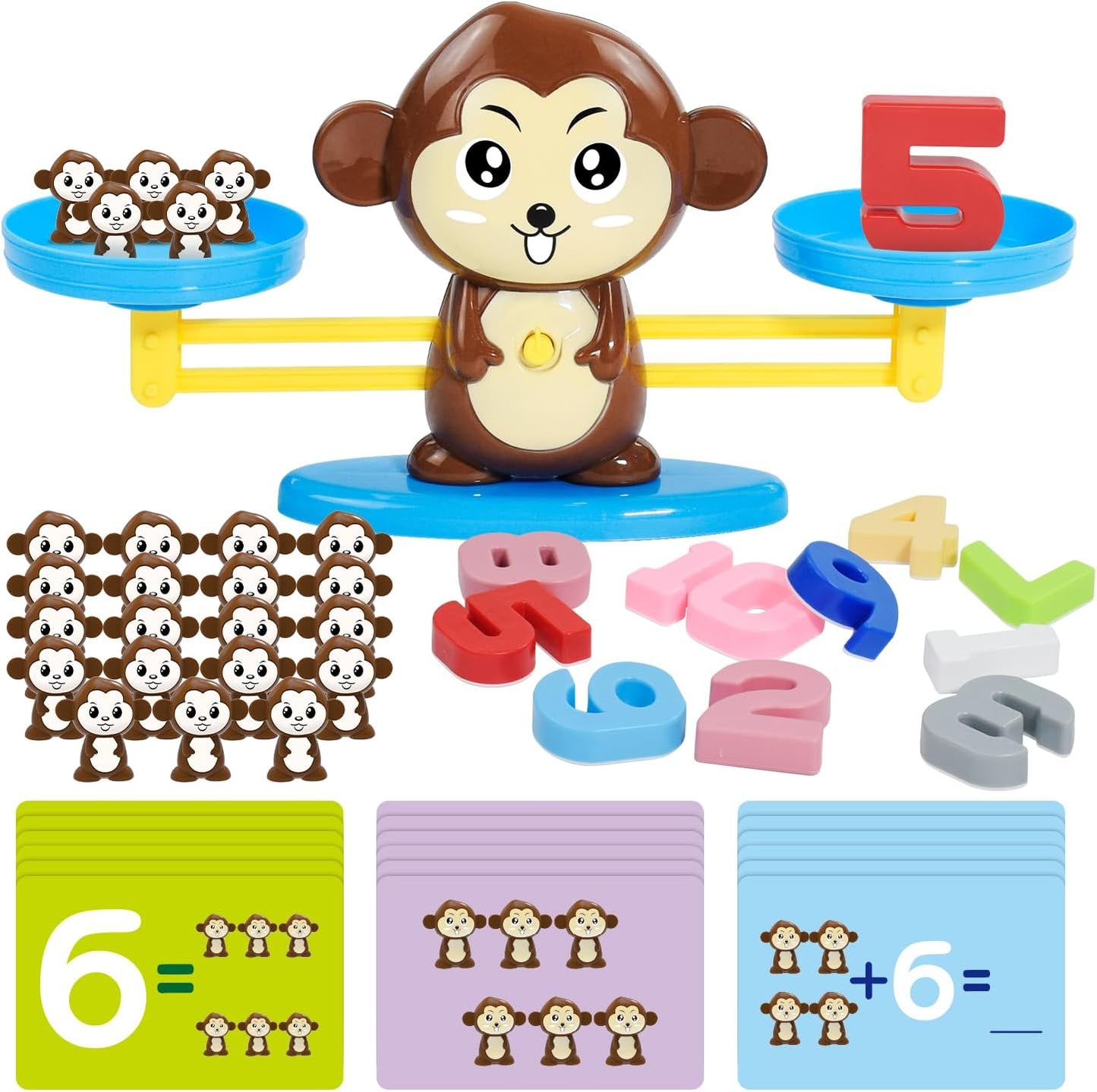 BAKAM Penguin Balance Scale Number Counting Blocks Games for Kids Ages 3-5, Montessori Math Games for Kids 5-7, Preschool Kindergarten Learning Activities, STEM Educational Toys for 3+ Year Old