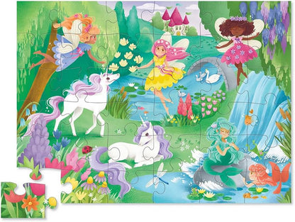 Crocodile Creek 36-Piece Jigsaw Floor Puzzle - Shark Reef - for Kids Ages 3-5 - Heavy-Duty Shaped Box for Storage - 24" W x 18" H Finished