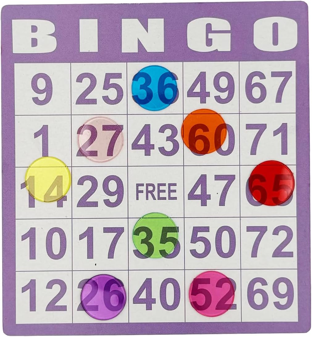 SUTIMSHE 500 Pcs of 3/4 inch Transparent 8 Color Clear Bingo Counting Chips Plastic Markers for Bingo Games, Math Counters,Classroom,Fun Family Game Night, Large Group Games
