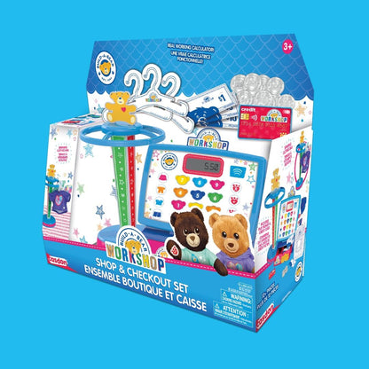 Casdon Build-A-Bear Workshop Toy Shop & Checkout Set | Officially Licensed Build-A-Bear Toy Play Set | Perfect for Roleplay for Children Ages 3+ | Includes Electronic Cash Register