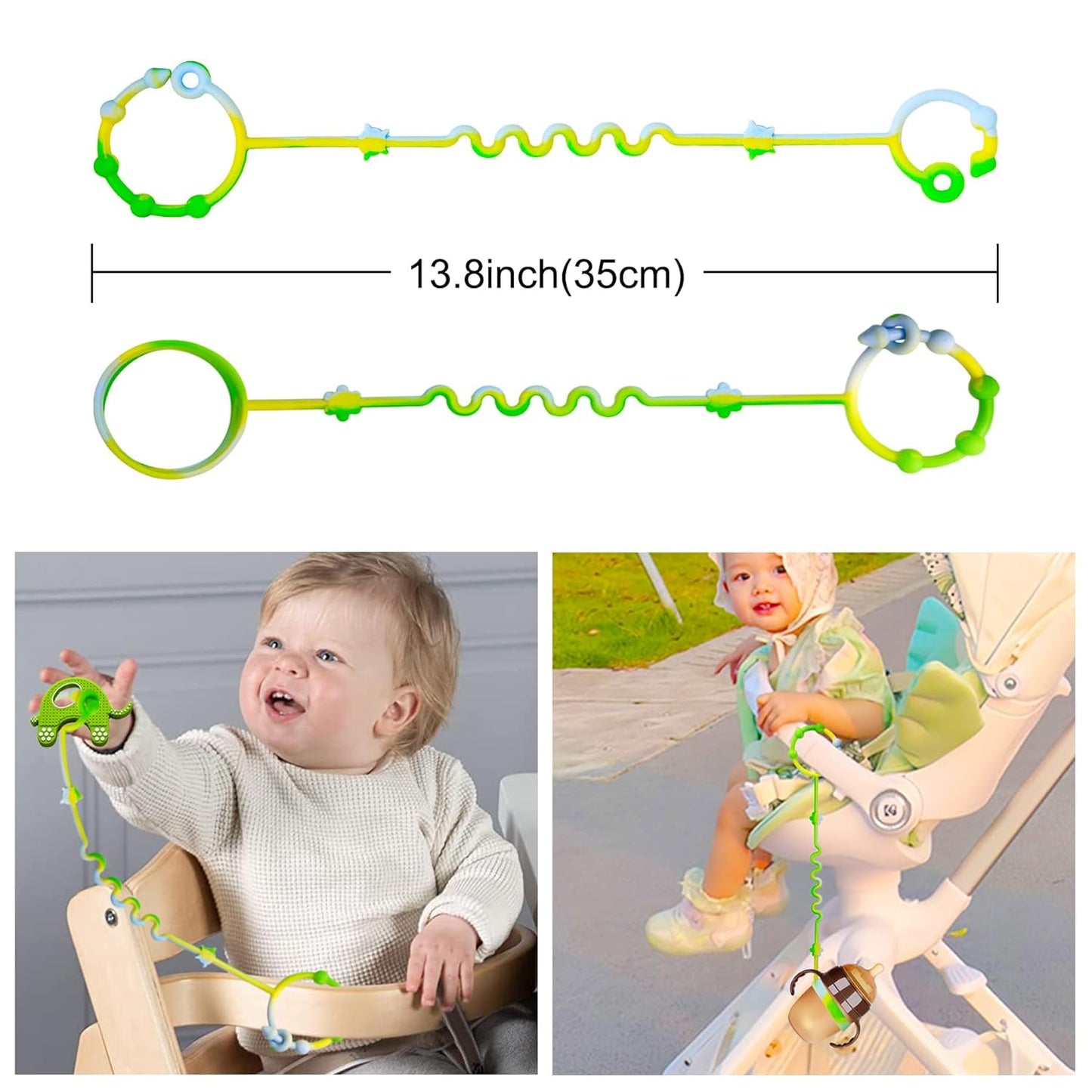 Toy Straps for Baby,RTMOK Silicone Setpacifier Clip,Applies to Car Seat Toy,Teether Toy,High Chair,Stroller Accessories,Baby Toy Clips,Cribs,Rocking Chair