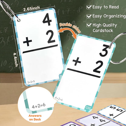 JoyCat Multiplication Flash Cards + Chart- 156 Hole Punched Math Game Flashcards for Kids Ages 8 and Up, Times Table Manipulatives for Preschoolers 3rd,4th,5th,6th Grade