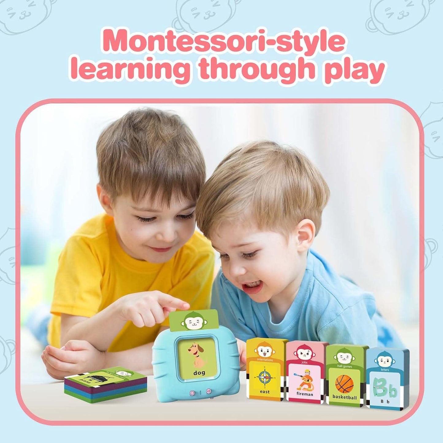 Toddler Girls Toys Talking Flash Cards-296 Sight Words, Educational Toys for 1 2 3 4 Year Old, Speech Therapy&Autism Learning Materials, Toddler Girlt Birthday Gift with Durable Cards