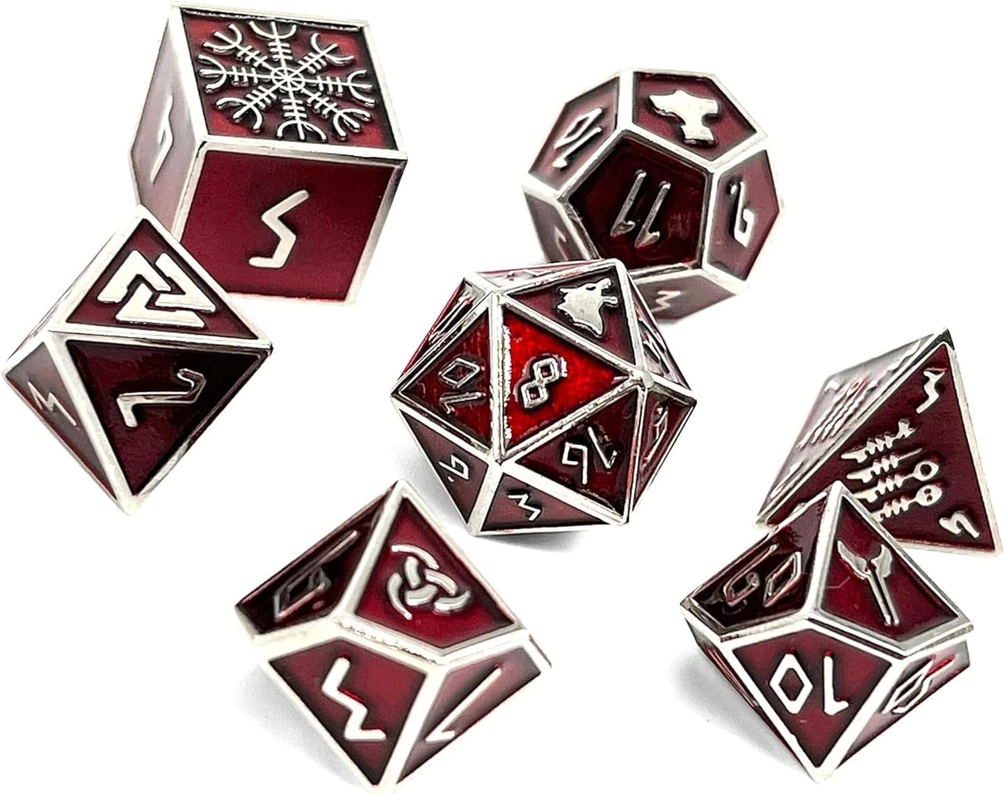 Norse Foundry Set of 7 Banshee Wail Norse Series Full Metal Polyhedral Dice RPG Math Games DND Pathfinder